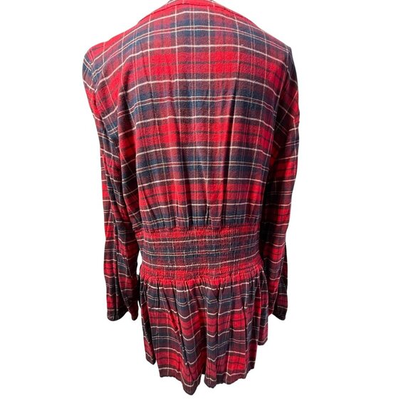 LANE BRYANT Red Navy Plaid Tunic Top - Size 20 - Picture 3 of 10